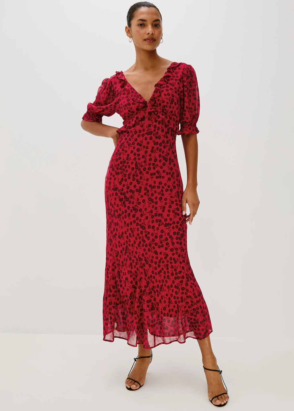 anne marie midi dress Rails Annmarie Dress Carmine Daisies – OMO Jewels LLC