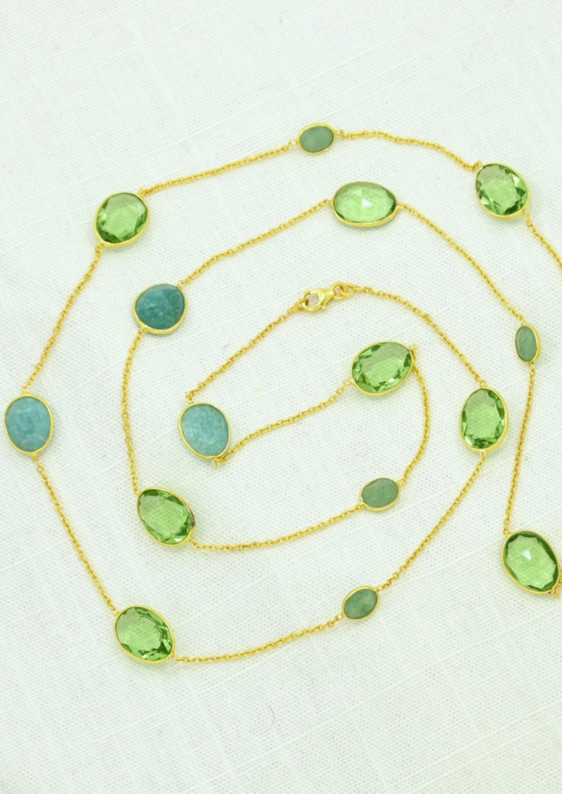 Amazonite, Aventurine & Green Quartz Necklace