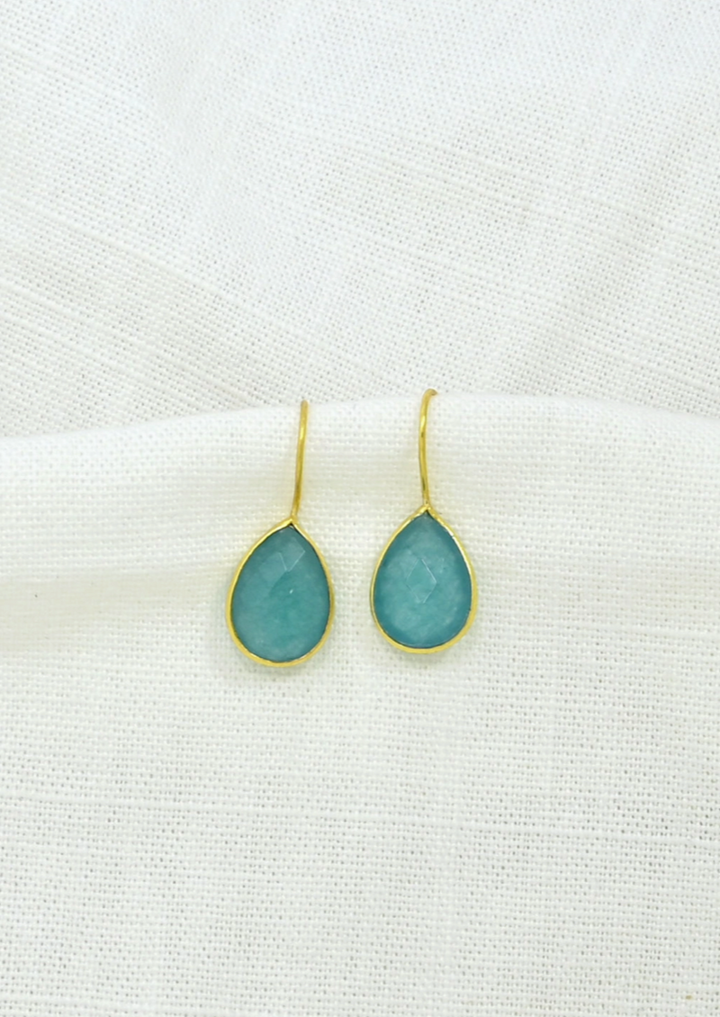 Blue Jade Teardrop Earrings