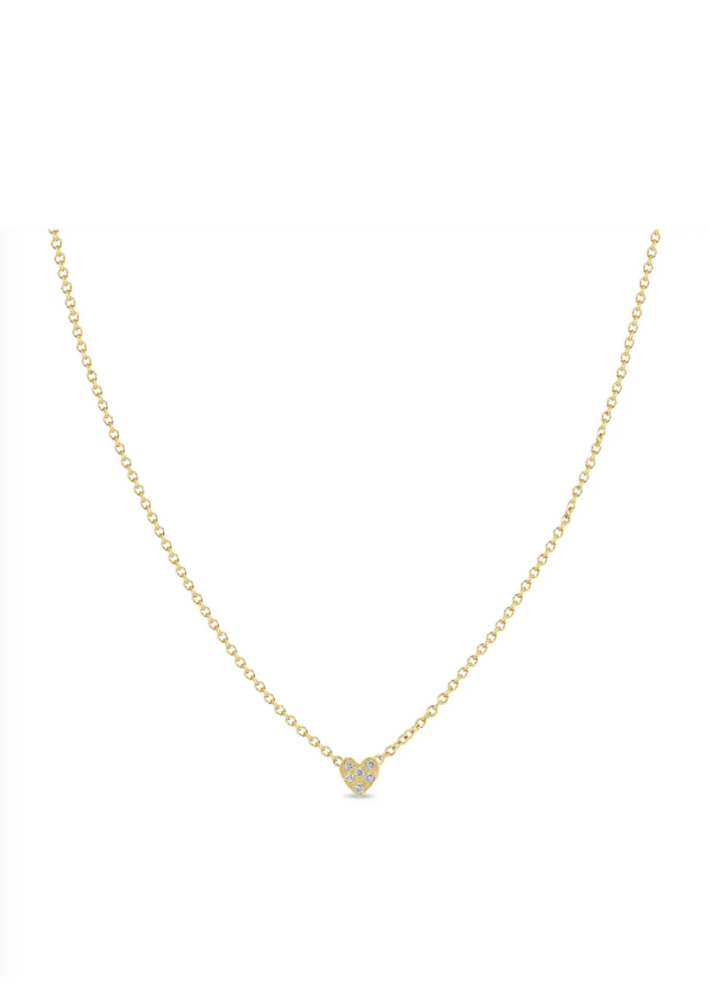 Zoe Chicco Itty Bitty Pave Heart Necklace