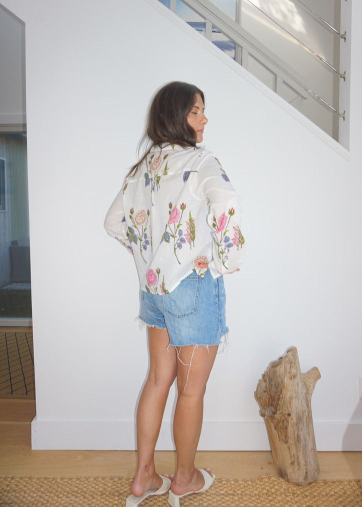 Evelyn Blouse Multi Rosette