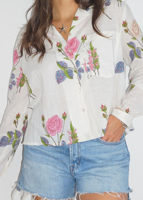 Evelyn Blouse Multi Rosette