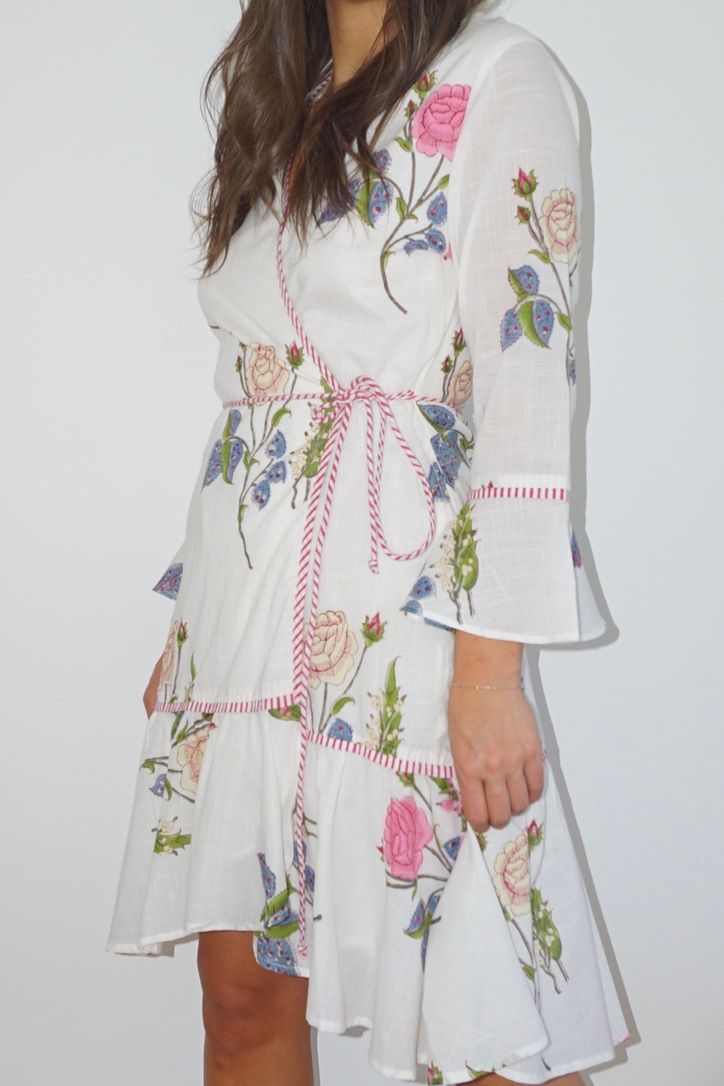 Rhode Mini Wrap Dress Multi Rosette
