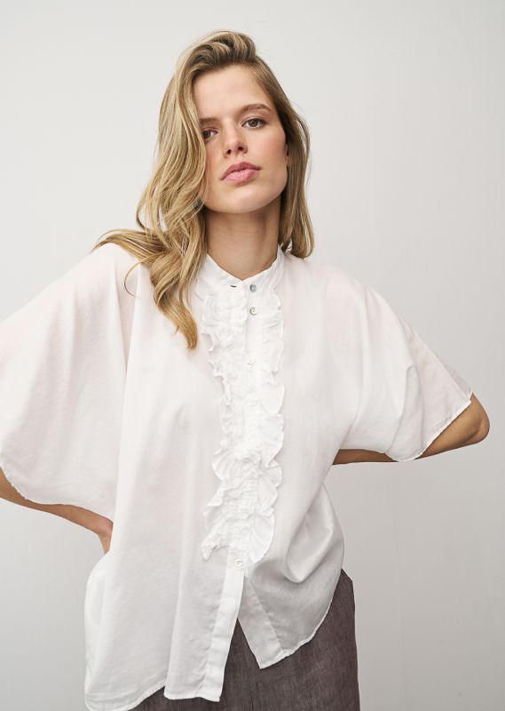 Daisy Embroidered White Blouse