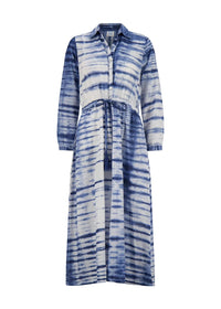 Anais Navy Shibori Shirtdress
