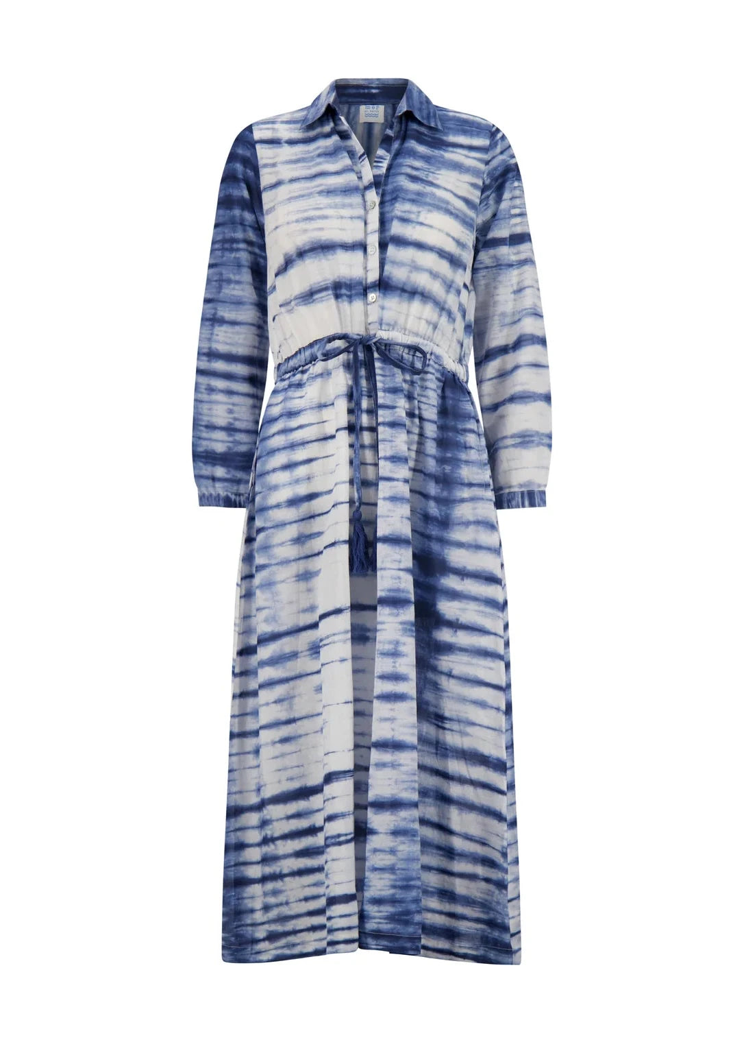 Anais Navy Shibori Shirtdress