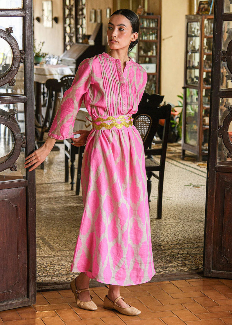 Woodruff Dress Ikat Pink