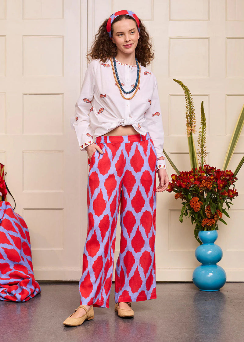 Fennel Pants Ikat Red