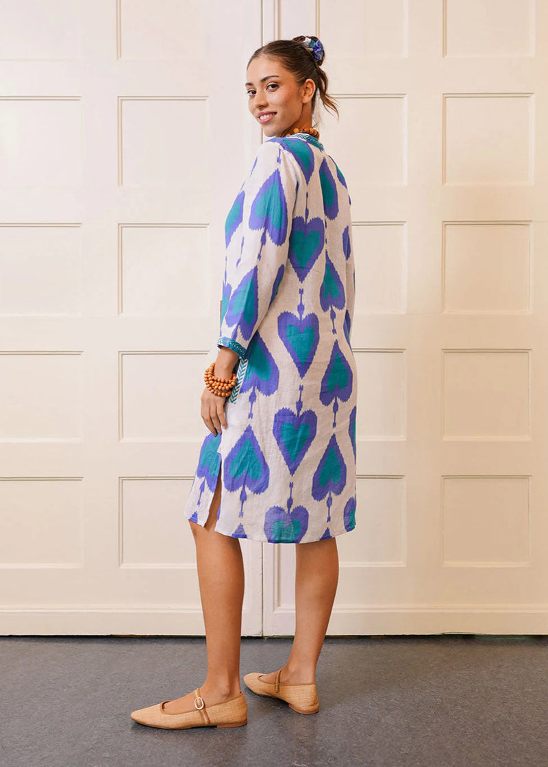 Sapphire Kaftan Short Ikat Petrol