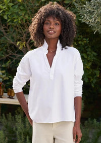 F&E Patrick Popover Henley White