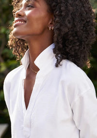 F&E Patrick Popover Henley White