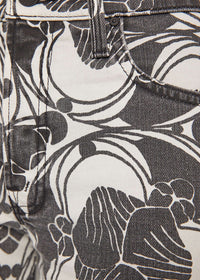 MOTHER Mid Rise Rambler Zip Ankle Curlycue B&W