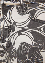 MOTHER Mid Rise Rambler Zip Ankle Curlycue B&W