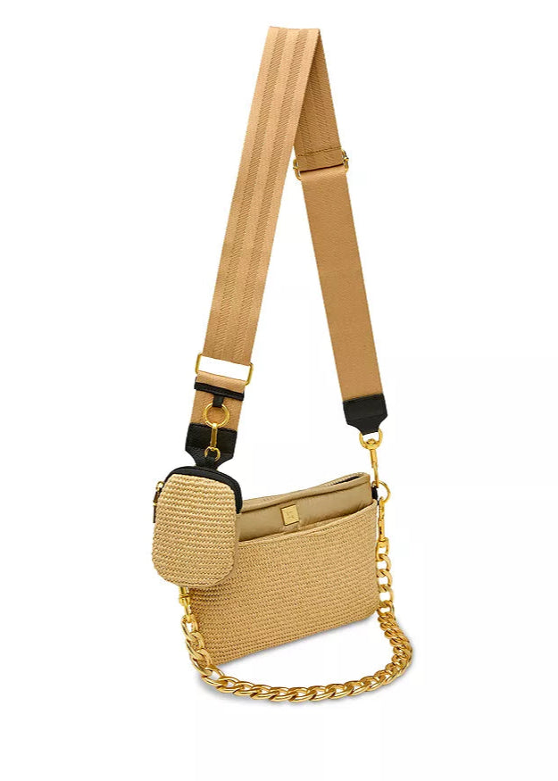 Downtown Crossbody: Dune Raffia