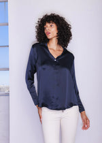 Daria French Cuff Blouse Midnight Navy