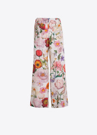 Vilagallo Wide Leg Linen Floral Pants