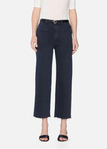 FRAME Anchor Pant Navy Raw Fray