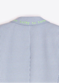Vilagallo Grey Blazer with Embroidered Dogs