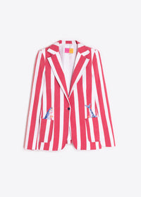 Vilagallo Red Striped Jacket Fish Embroidery
