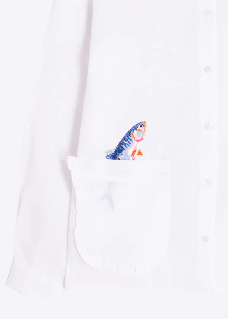 Vilagallo White Shirt Fish Detail