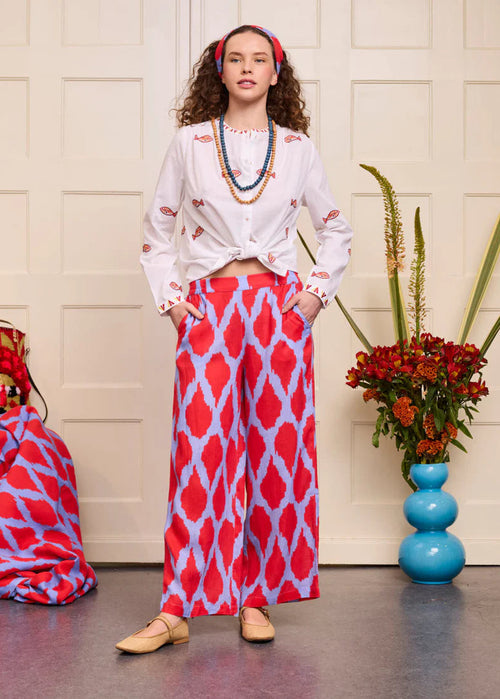 Columbia Blouse Fish on White