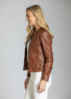 Classic Zip Leather Jacket w/ Braided Detail