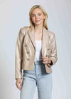 Double Breasted Crop Leather Jacket