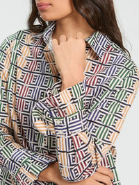 Vilagallo Geometric Circle Print Shirt