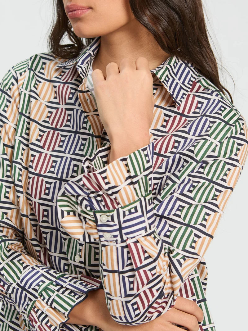 Vilagallo Geometric Circle Print Shirt