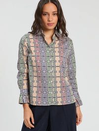 Vilagallo Geometric Circle Print Shirt