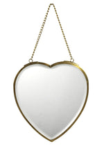 Heart Mirror on Chain, Brass