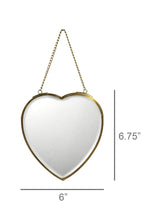 Heart Mirror on Chain, Brass