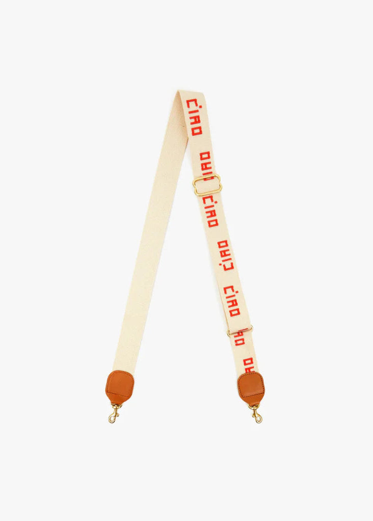 Clare V Adjustable Crossbody Strap Natural/Poppy