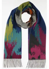 Abstract Botanical Scarf Blue