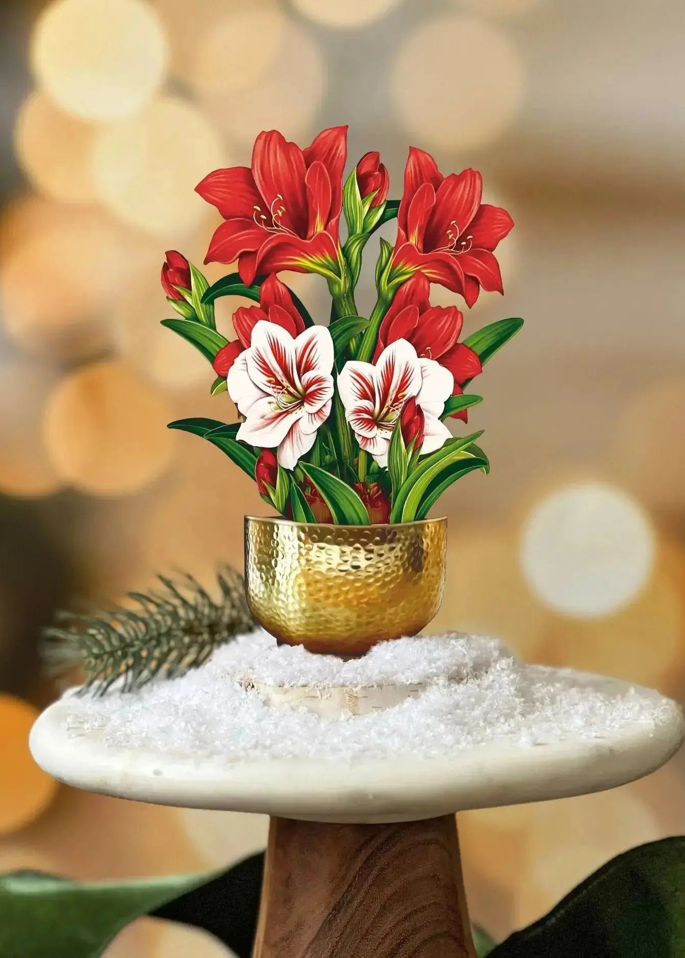 Mini Christmas Scarlet Amaryllis Pop-Up Card