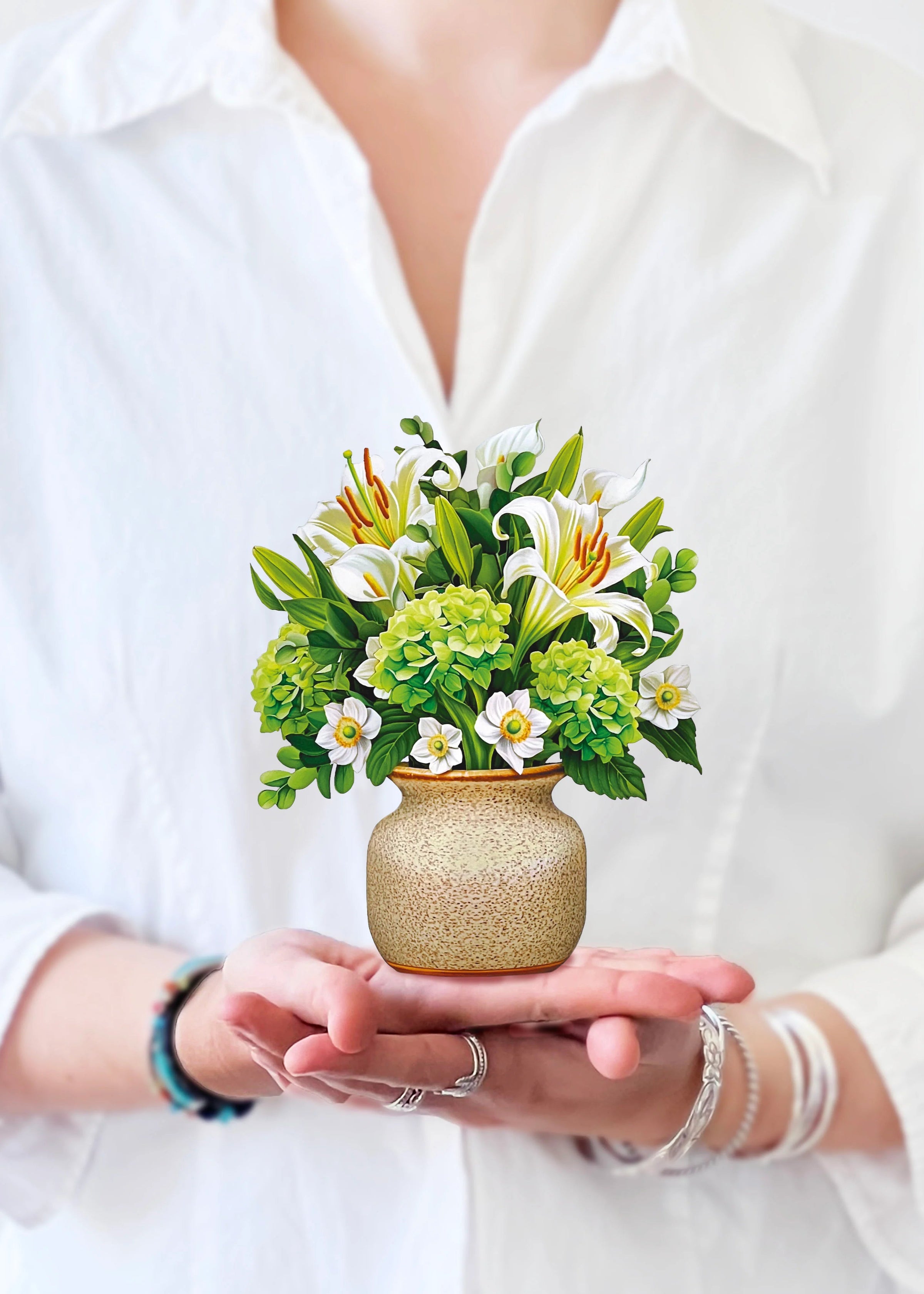 Mini Ivory & Sage Pop-Up Card