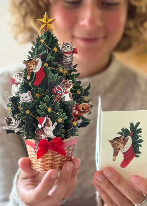 Mini Meowy Christmas Tree Pop-Up Card