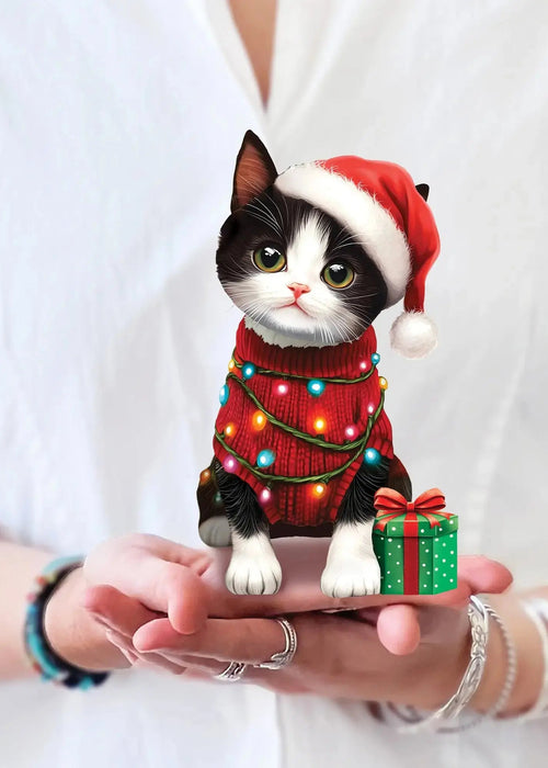 Mini Christmas Kitten Pop-Up Card