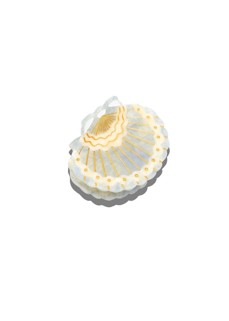 Scallop Seashell Hair Clip Blue