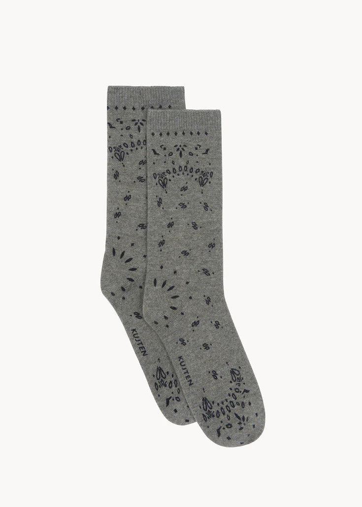 Cashmere Socks Sig Bandana Marl Khaki
