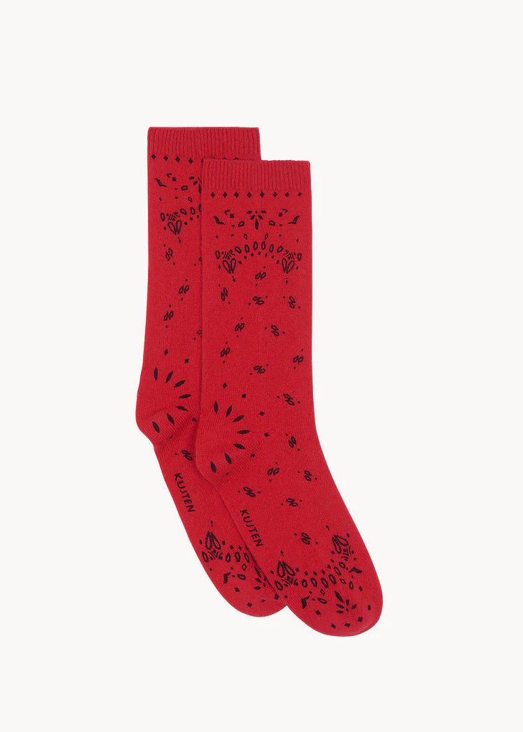 Cashmere Socks Sig Bandana Red Flag