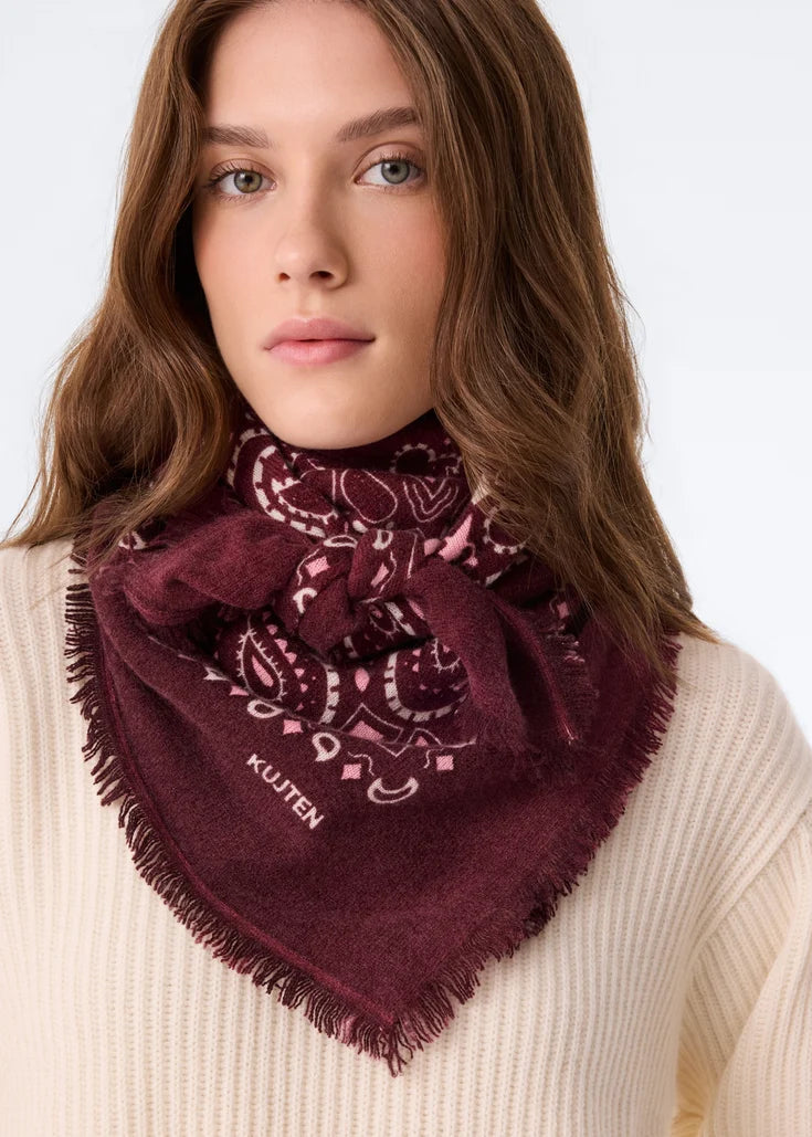 Kujten Hachiko Bandana Scarf Milano Burgandy
