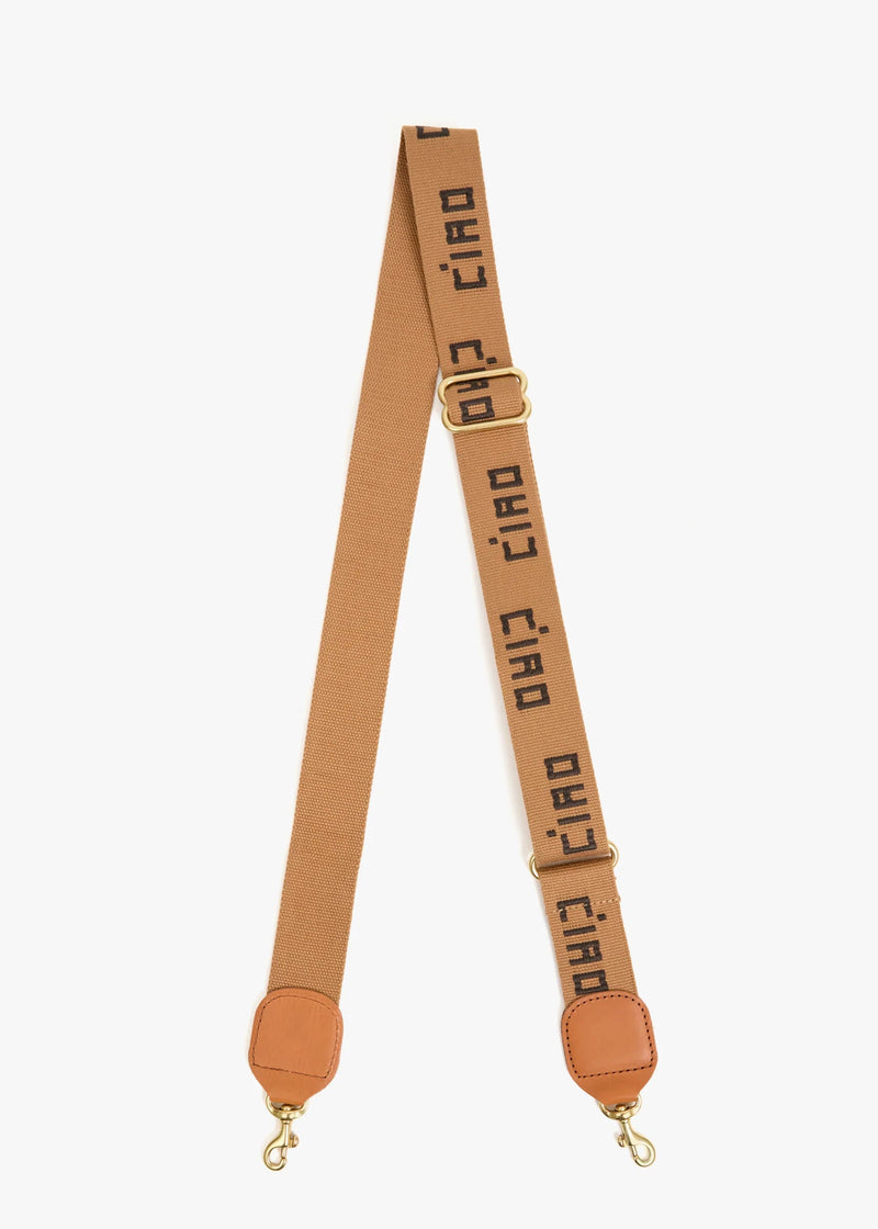 Clare V Adjustable Crossbody Strap Ciao Tan/Chocolate