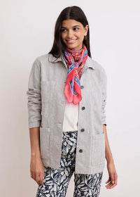 Hartford Verdi Jacket White & Blue Stripe