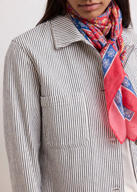 Hartford Verdi Jacket White & Blue Stripe