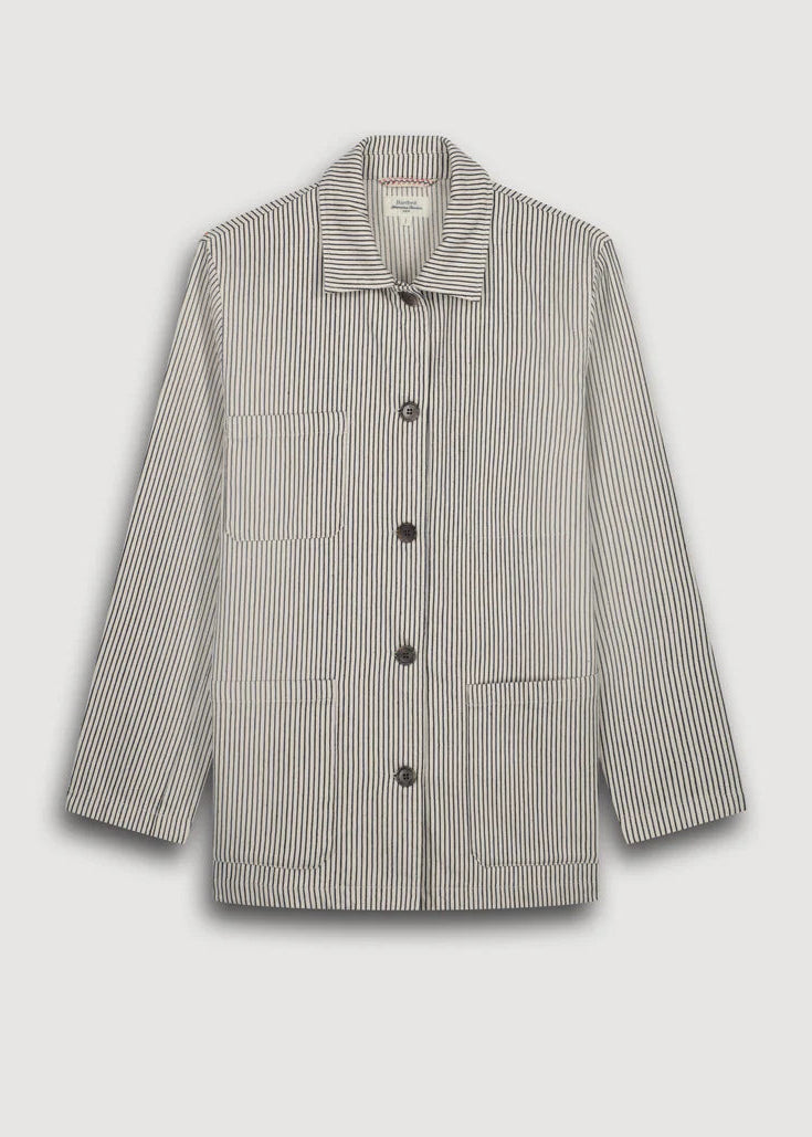 Hartford Verdi Jacket White & Blue Stripe