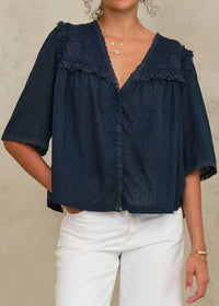 MABE Brea Frill Top Navy