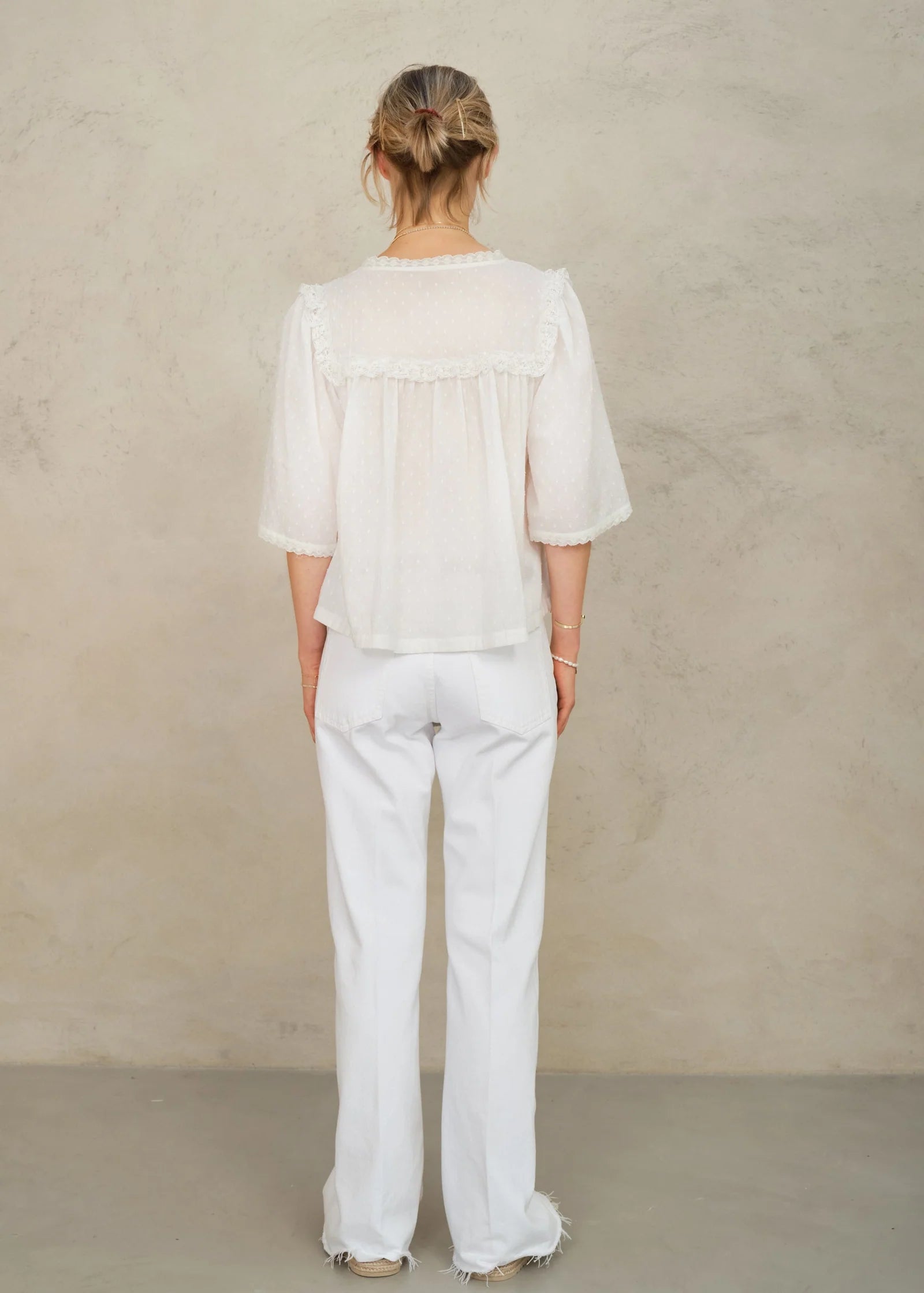 MABE Brea Frill Top Ivory