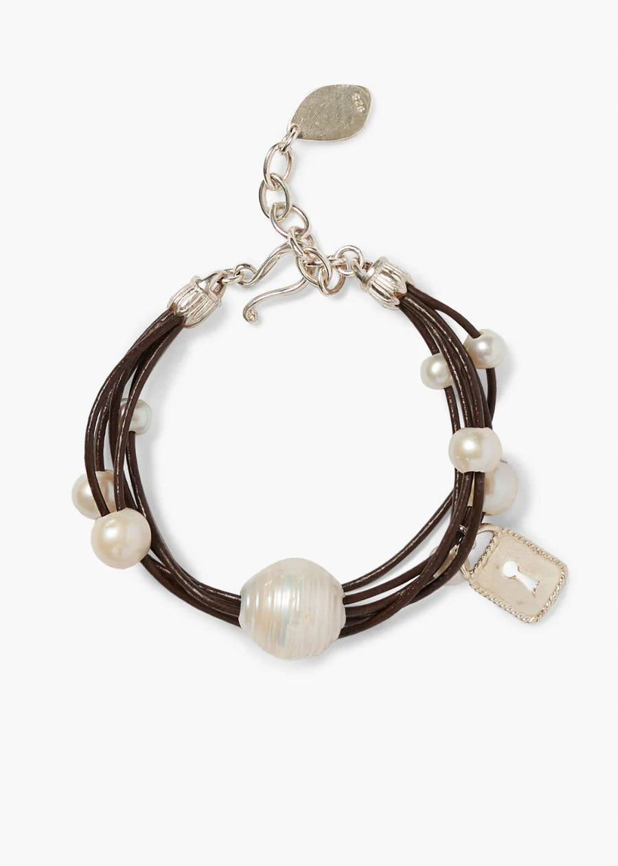 Strata Pearl Bracelet Silver