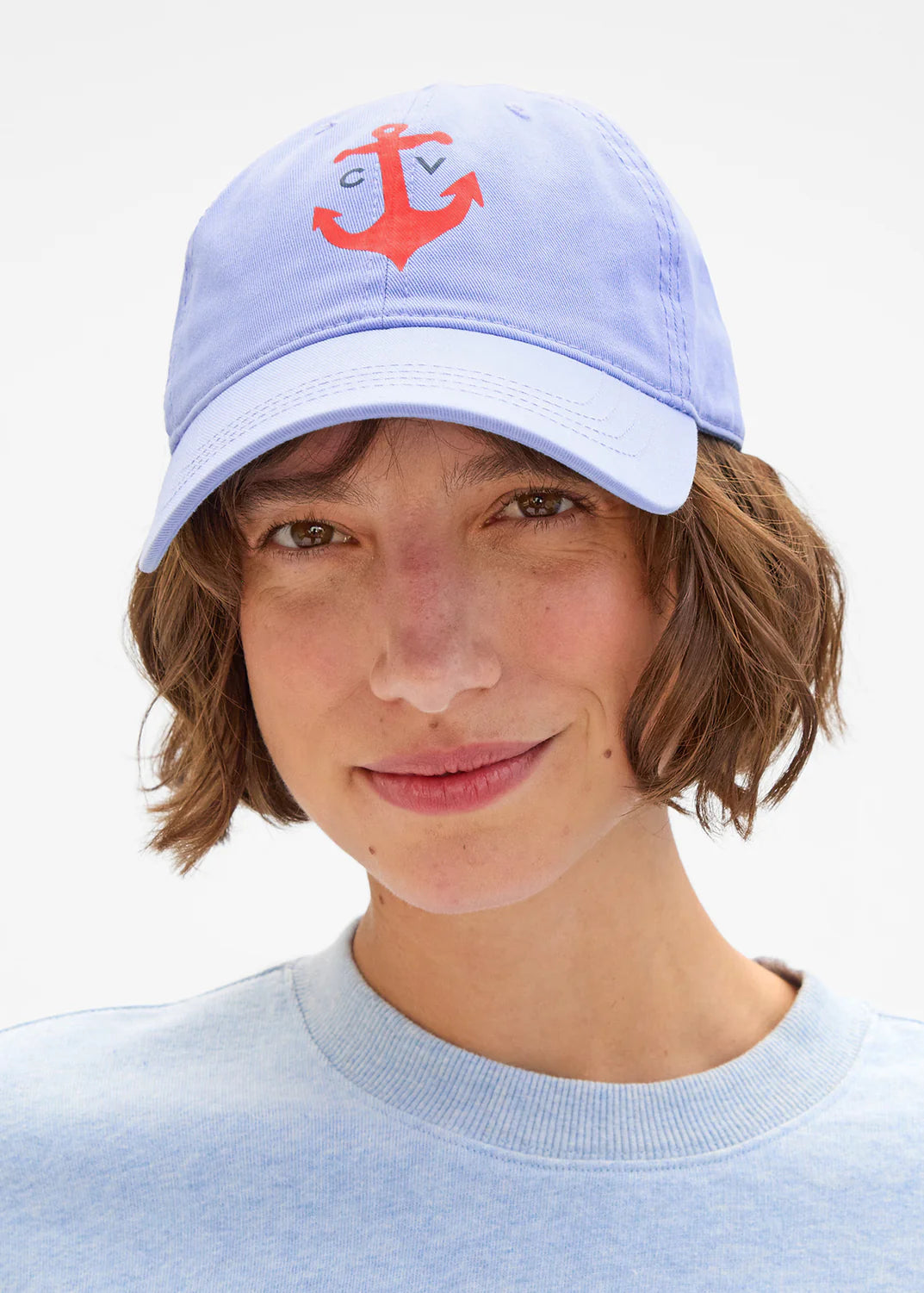 Clare V Lilac Anchor Baseball Hat
